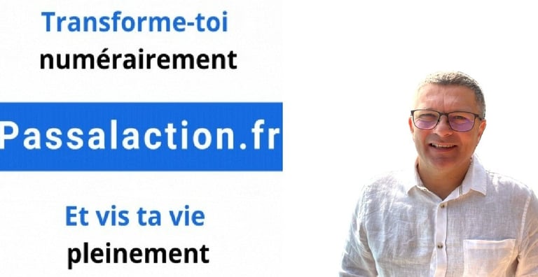logo et protrait JYC fondateur de passalaction