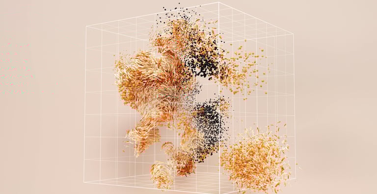 GORIGO presents  a person standing in front of a cube shaped object