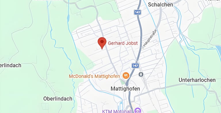 Ein Bild von Google Maps welches den Standort von Gerhard Jobst zeigt