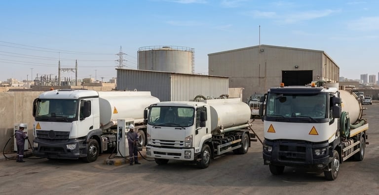 تناكر صهاريج ديزل وايتات مياه وصرف صحي diesel fuel sewage bowser & water trucks