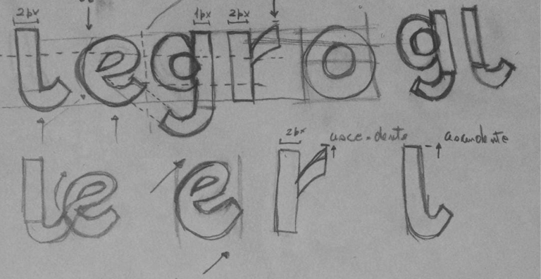 a drawing of a font that says,'the letter g is written in black