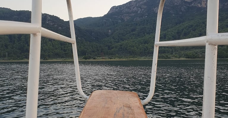 a swimming break on Lake Köyceğiz