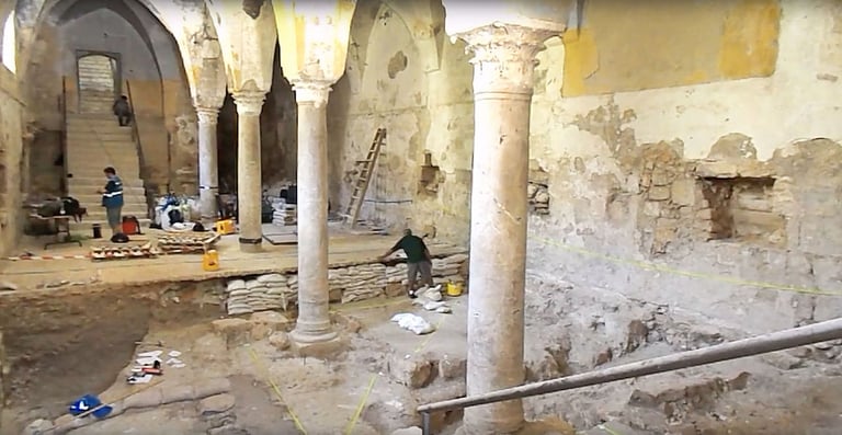 Archeological work within the Church of the Nativity