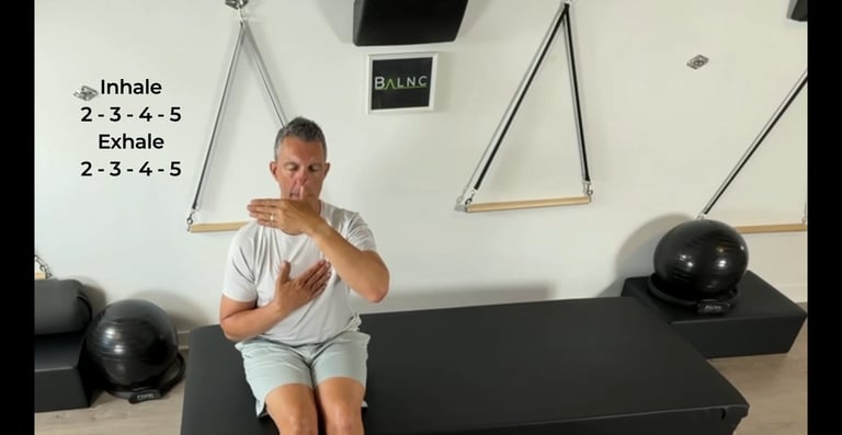 a man doing Alternating Nose Breathwork
