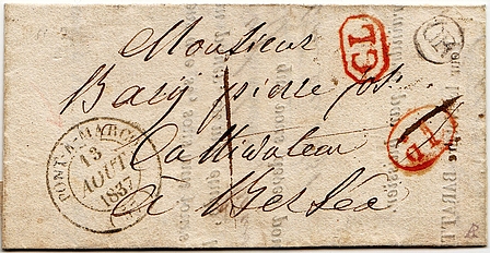 The rural decime had to be applied to letters circulating between two rural districts 