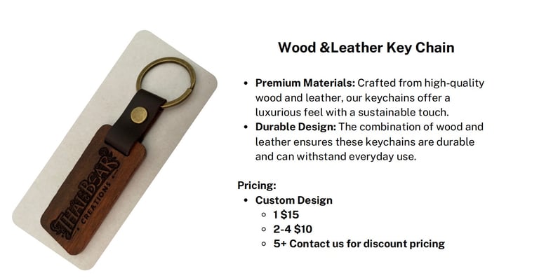 Custom wood and leather keychain