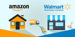 a storefront with a shopping carton and a shopping carton