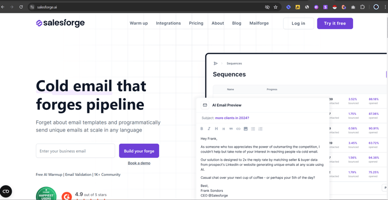 Salesforge | 10x Pipeline | Programmatic Cold Email