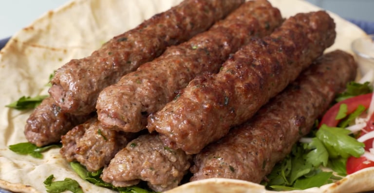 Kofta Skewers on the Grill