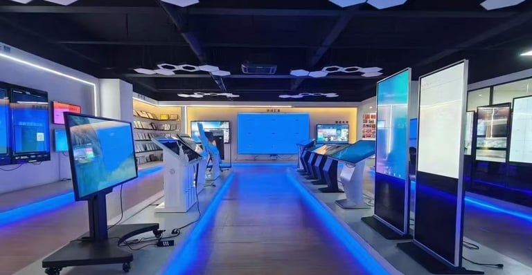 claratech's show room of commercial displays