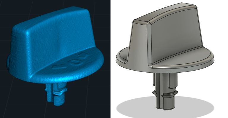 Scan & CAD reconstruction of a car trunk latch