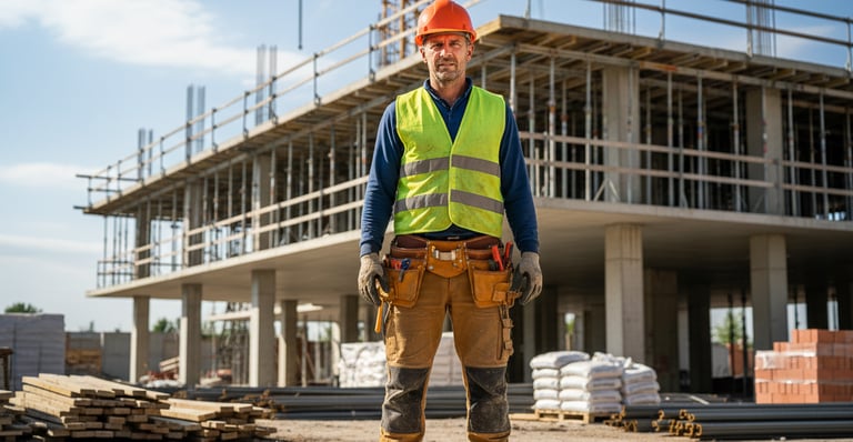 Operaio edile che esegue lavori di ristrutturazione e costruzione – Artigiano Express 24