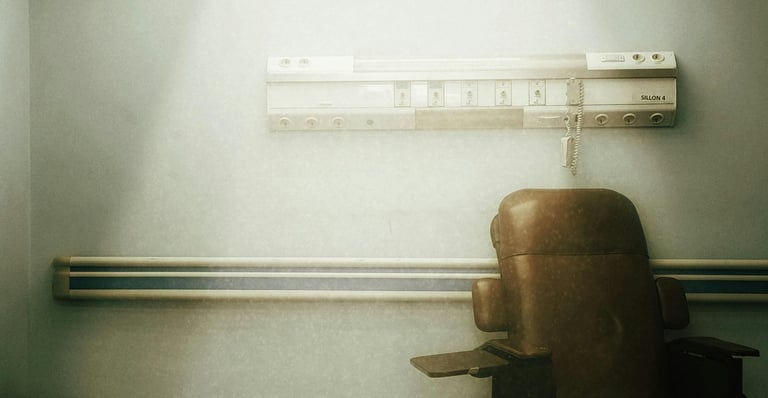 Harsh lighting in an overstimulating exam room