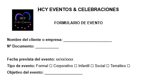 formulario de evento