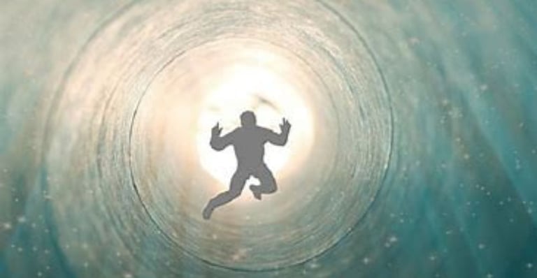 a man flying