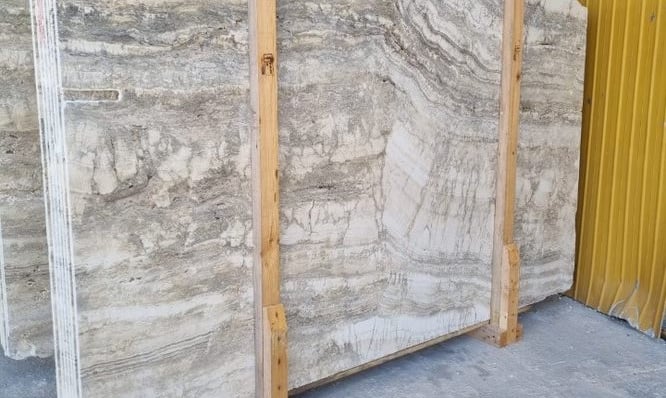 Travertine grey, silver slabs, Italian natural stone slabs