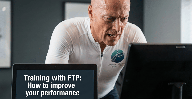 James Oswald Coaching during an FTP cycling test