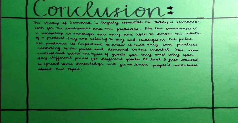 Conclusion page in economics project