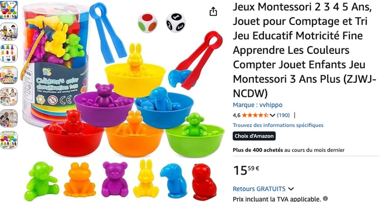 montessori jeu de tri
