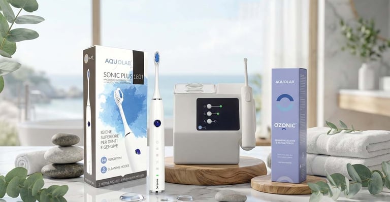 Gama premium, cepillo sónico, pasta de dientes con ozono, irrigador dental hygiene-precision.com