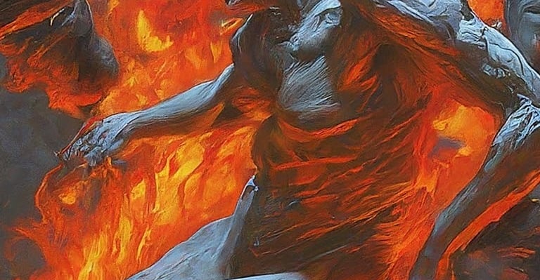 Hombre en infierno