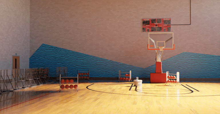 Meia quadra de basquete desenvolvida por Helldise Design