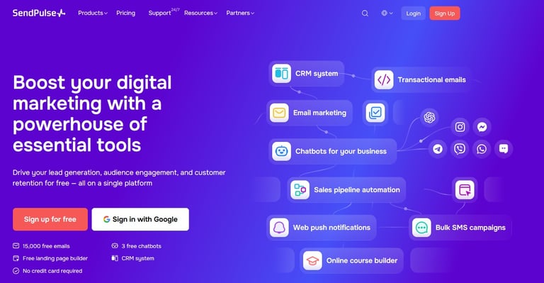 SendPulse Homepage