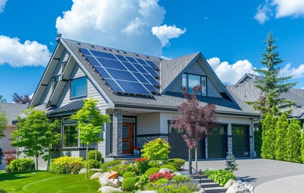 Imagem de casa sustentável e moderna