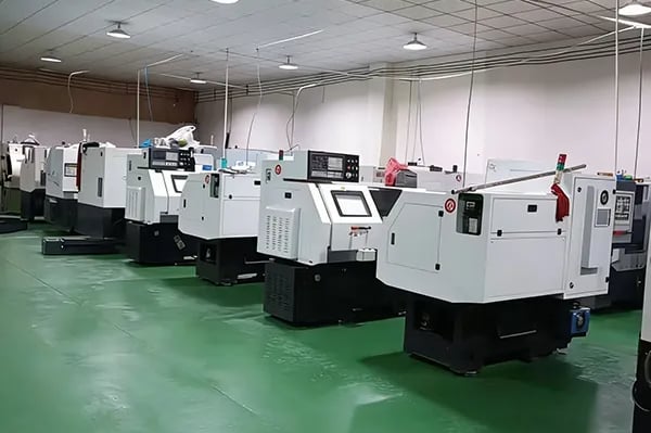 CNC milling machine with precision machining operation on titanium parts