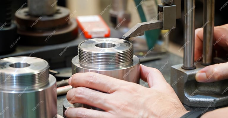 image of a person inspecting a part