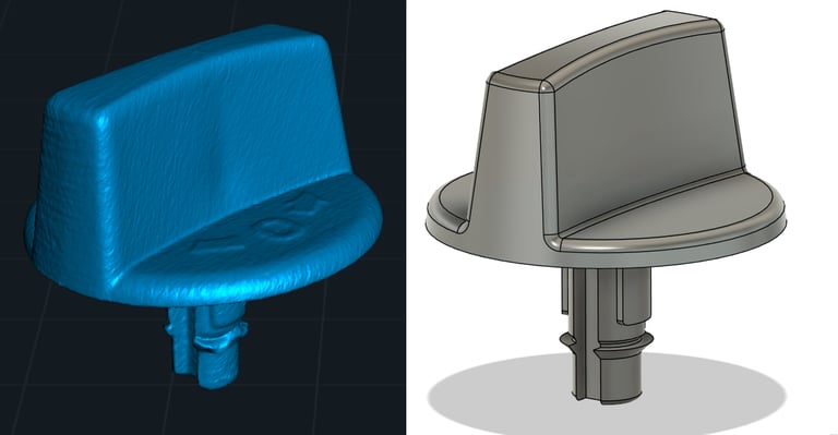 Scan & reconstruction CAO d'un loquet de coffre de voiture