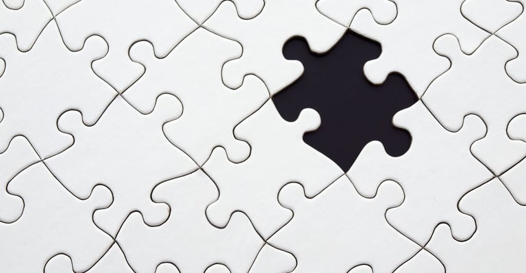 a puzzle piece of puzzle pieces with a hole in the middle symbolizing personal developement