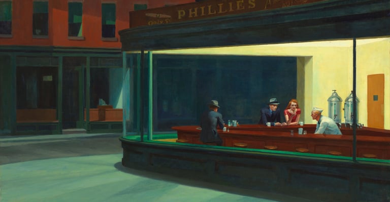 Nighthawks, Edward Hopper, 1942, Art Institute of Chicago