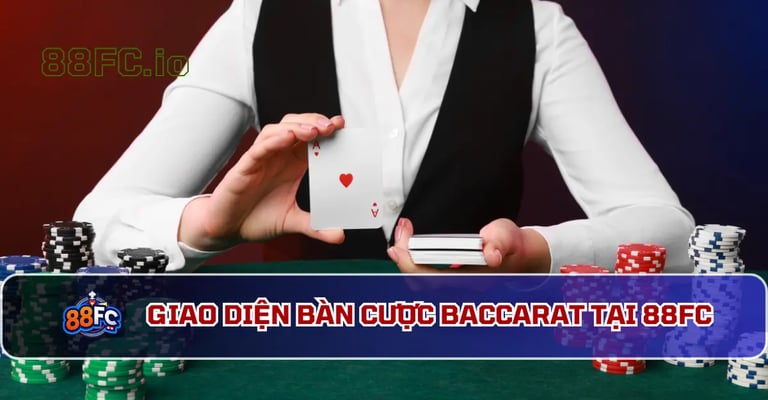 Giao diện bàn cược Baccarat online trực quan và chuyên nghiệp tại nhà cái 88fc.