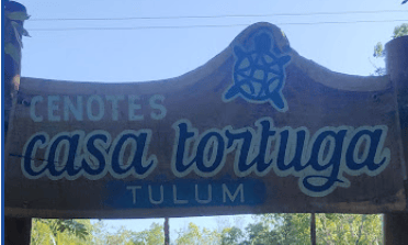 Tulum, Mexico - Sign for Tortuga Cenote, and Tortuga means turtle