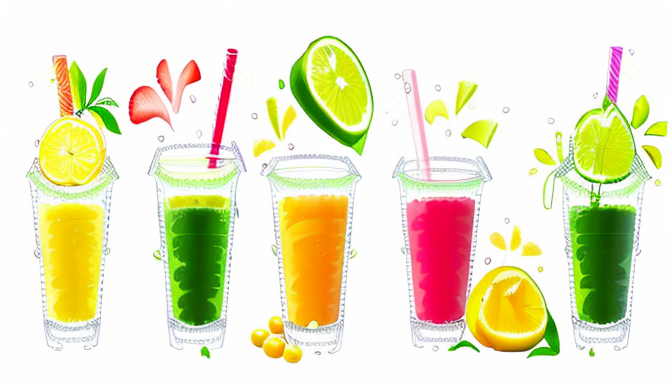 a variety of drinks in a variety of colors