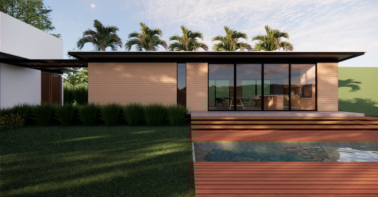 Casa Tijolo ecológico contemporânea simples