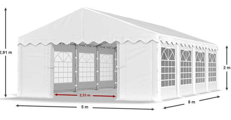 Paviljoninė palapinė  40 kv. m, 5 x 8 m