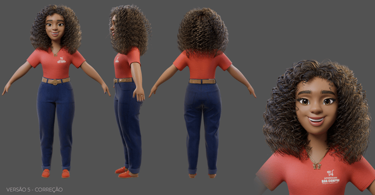 mascote 3D personagem 3D