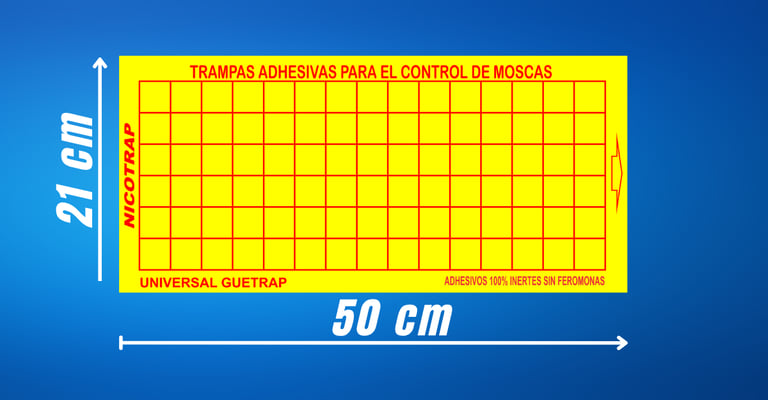 laminas adhesivas para captura de mosca de 21x50 cm amarillo
