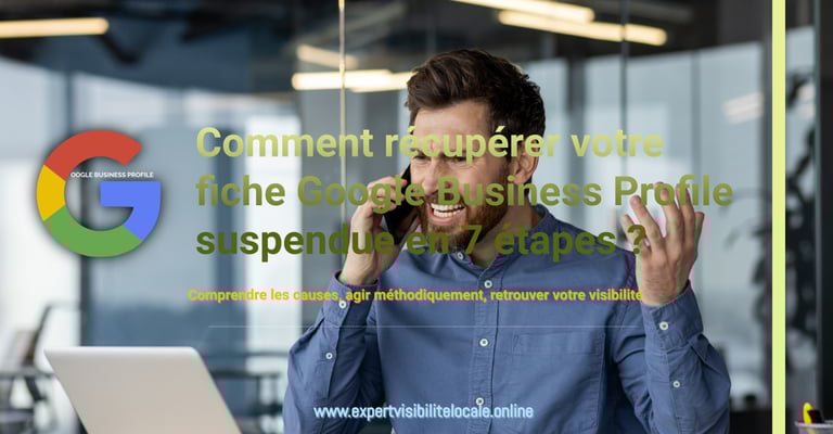 image d'un homme en colère suite à la suspension de sa fichie Google Business Profile
