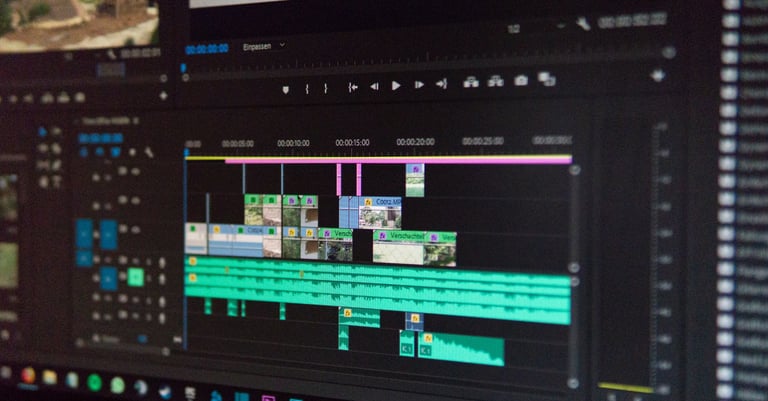 Image d'écran en cours de montage de video d'entreprise