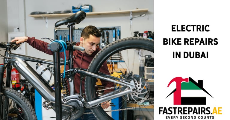 a man is fixing a bicycle in a bike shop