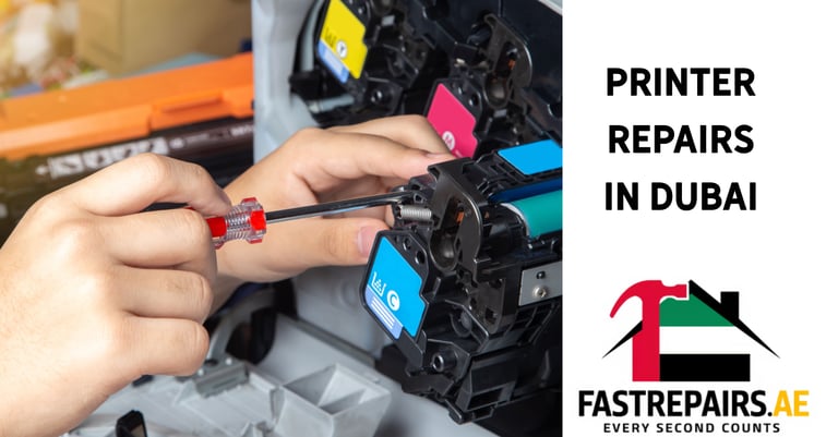 a person is fixing a printer in a printer