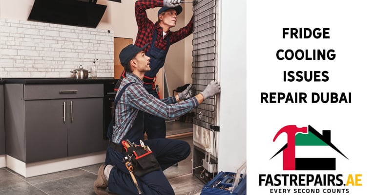 a man and woman working on a refrigerator