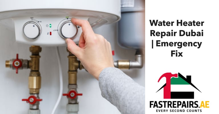 a person holding a water heater and a water heater