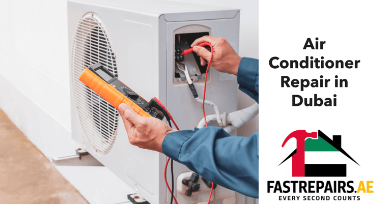 a man in a blue shirt is holding a multi - function air conditioner