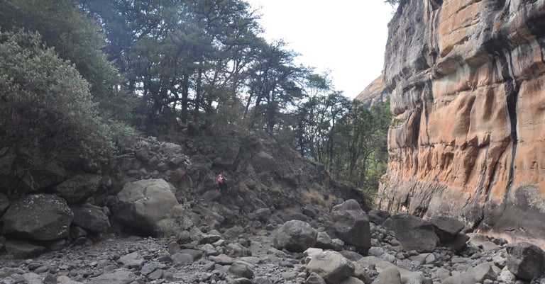 Tugela gorge walk and Policemans Helmet, Thendele Upper Camp, Drakensberg Amphitheatre, South Africa