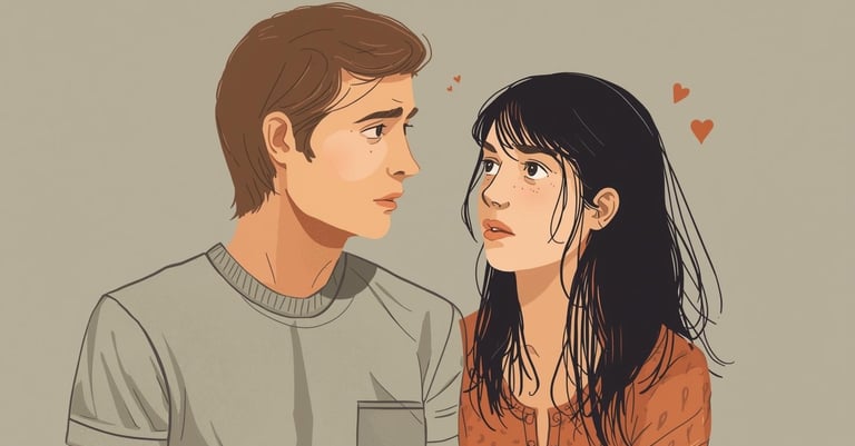 Illustration of male-female couple discussing HSV disclosure timing: research-backed recommendations