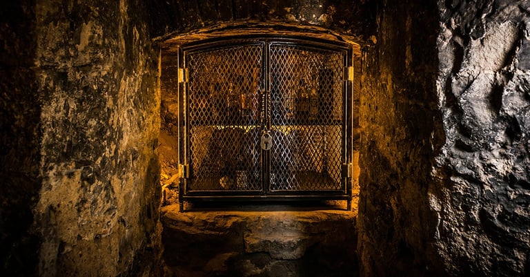 underground whisky vault locked 